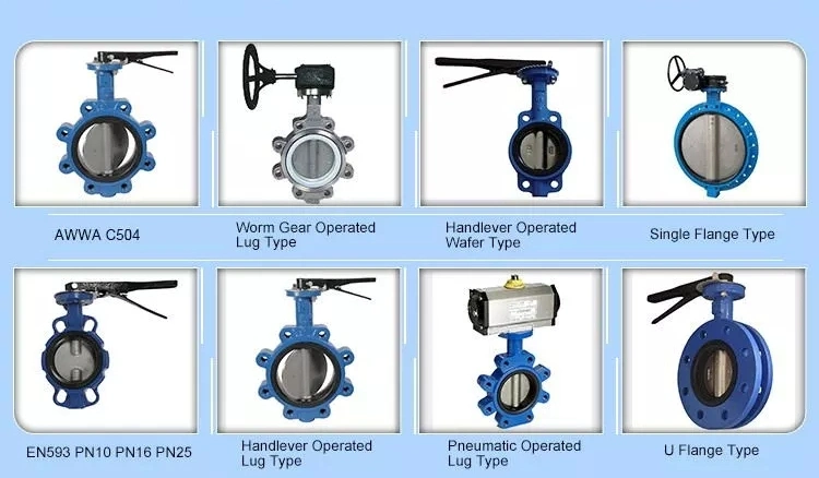 Hot Products Ductile Iron/Cast Iron Carbon Steel Body EPDM PTFE NBR Soft Seal Wafer Manual Butterfly Valve for Water Oil and Gas